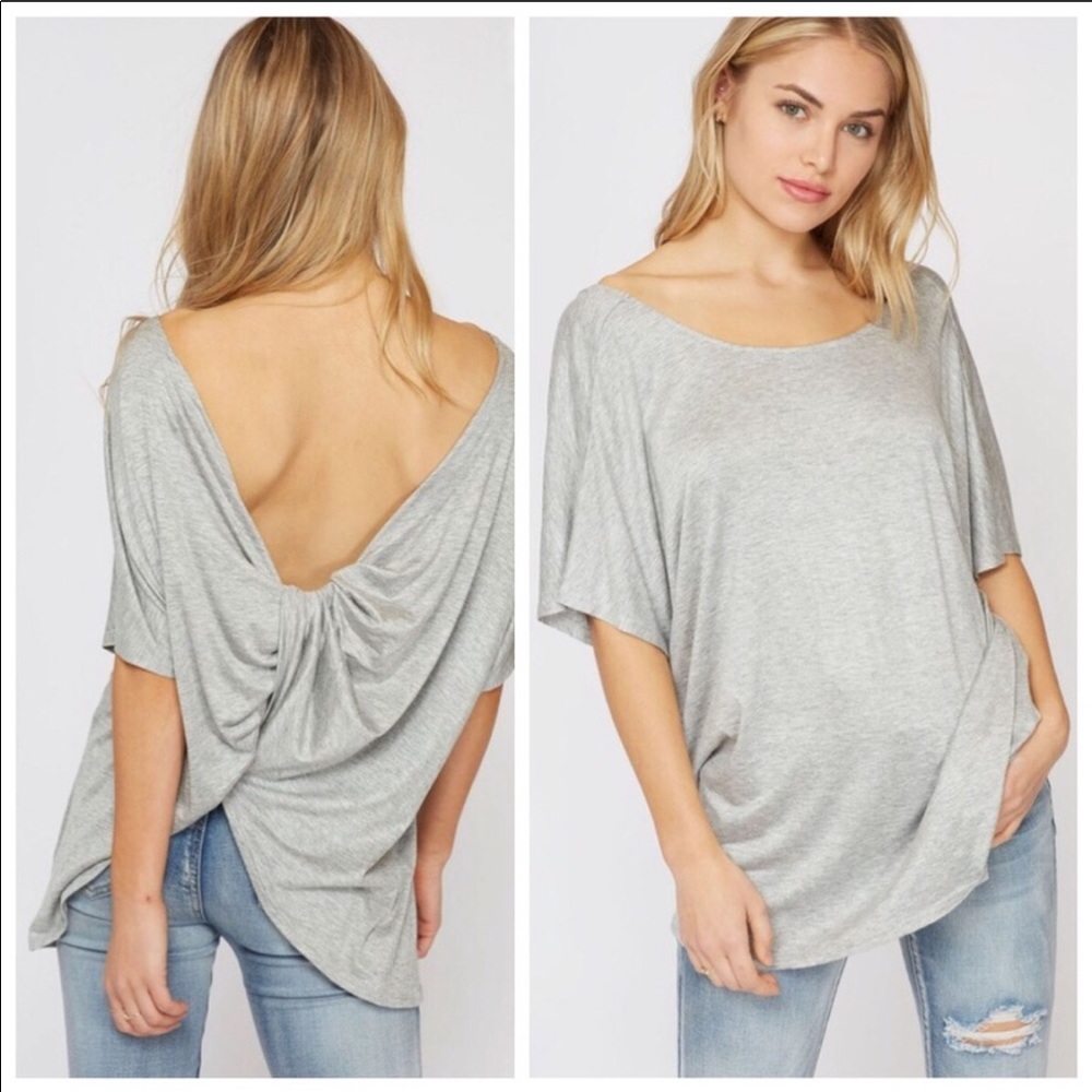⚡️Gray Twist Back Top